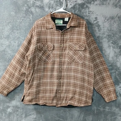 CHAQUETA CAMISA OZARK TRAIL FRANELA PARA HOMBRE GRANDE MARRÓN A CUADROS FORRADA DE VELLÓN Foto 1 de 4