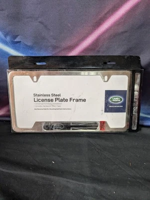 Genuine Land Rover Range Rover License Plate Frame Brushed Stainless Steel Bolts - Image 1 of 4