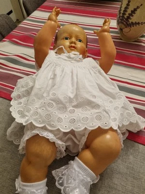 Poupon baigneur Petitcollin en celluloïd poinçon tête d aigle hauteur 39 cm - Photo 1/4