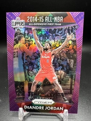 2015 Panini Prizm Prizms Purple #393 Deandre Jordan /99 - Image 1 of 2