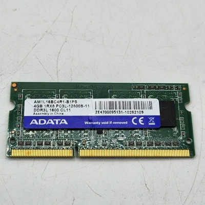 Adata AM1L16BC4R1-B1PS SODIMM DDR3 SDRAM 4GB 1Rx8 PC3L-12800S 1600MHz 204-Pin - Image 1 of 3