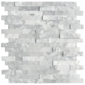 Peel and Stick Mosaic Natural 3D Stone Self Adhesive Tiles, 12" x 11" 5-Sheet... - Picture 1 of 9