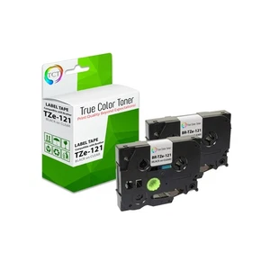 Repuesto de cinta de etiqueta compatible TCT Premium para Brother TZe-121 - Paquete de 2 - Imagen 1 de 2