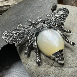 Spilla ape marcasite donna grande insetto natura spilla 925 - Foto 1 di 12