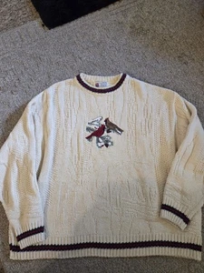 Size Xl Vintage Cotton Harbor Cardinal Sweater Granny Core Ulgy Christmas Xl - Picture 1 of 4