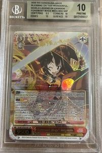 BGS 10 PRISTINE Weiss Schwarz Foremost Mage Megumin Gold Sign SSP Konosuba - Picture 1 of 2