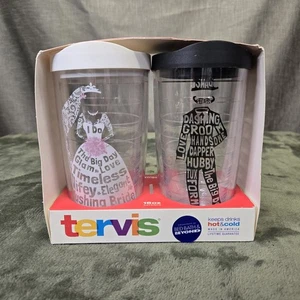 Tervis 16oz Wedding Day Gift Husband And Wife Tumbler Set Brand New Ships Fast - Picture 1 of 5