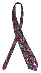 VTG 1993 Looney Tunes Mania Multicolor Paisley Necktie 100% Silk Handmade - Picture 1 of 24