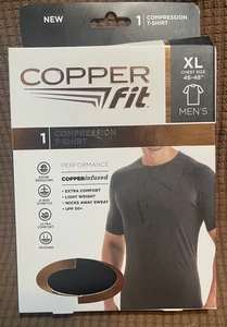 Copper Fit Compression Short Sleeve T-Shirt - Size XL - Black - New In Box - Picture 1 of 2