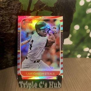 2021 Panini Donruss Retro 1987 Rickey Henderson Variation #247 Red & White /2021 - Picture 1 of 4