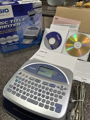 Casio CW-75 Thermal DISC TITLE Label PRINTER Stand Alone Or Connect To PC - Image 1 of 4