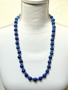 Vintage Lapis Blue Heavy Beaded Necklace - Picture 1 of 3