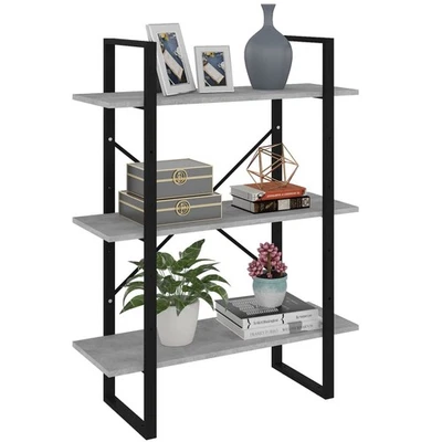 Wooden Bookshelf Display Storage Shelves Tier Cabinet Shelf Rack Shelving Grey - image 1 of 4