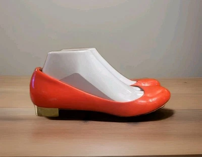 Zapatos de salón J Crew de charol neón para mujer talla 7,5 naranja Foto 1 de 4