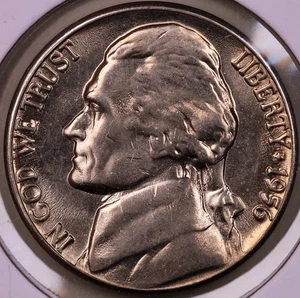 1956-D Jefferson Nickel Choice BU+ ***RARE ORIGINAL HIGH GRADE NICKEL*** - Bild 1 von 2