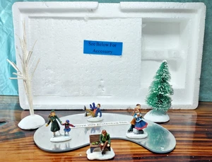 Hawthorne Village Skating Pond 2004 91344 A-G 7 Piece Set New in Open Box HTF - Picture 1 of 21
