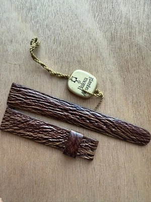 Correa de cuero marrón Bulova Accuquartz genuina con etiqueta 18 mm NOS Foto 1 de 2