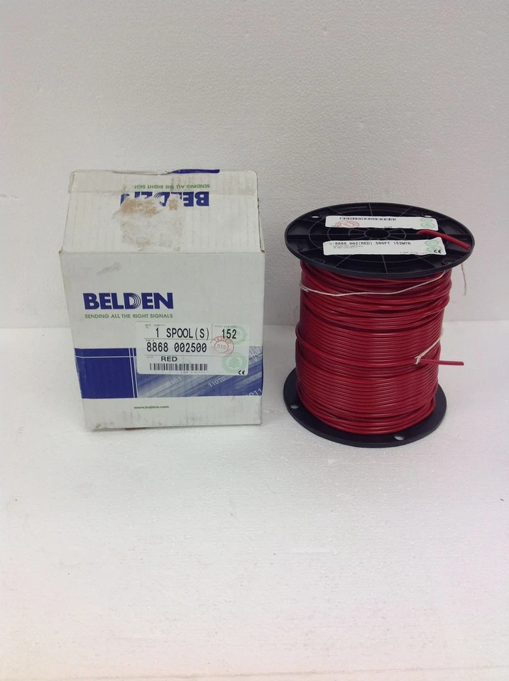 NEW BELDEN 8868 002500 Cable Hook-Up Wire 22Awg Red 500Ft Free Shipping QTY - Image 1 of 4