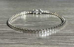 Jennifer Meyer Square Tennis Bracelet 18K White Gold $5,250 Retail - Picture 1 of 12