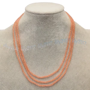 3 Rows Faceted 3mm Multicolor Spinel Round Gemstone Beads Necklace 17-19'' - Picture 1 of 70