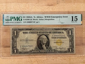 1935A $1 North Africa WWII Emergency Issue – PMG 15 Fr#2306 IC Block Rare! - Picture 1 of 2