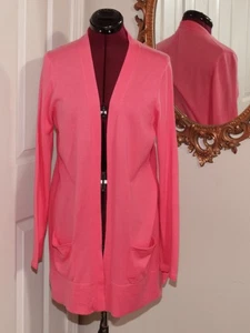 J. Jill rosa vorne offen leichte Baumwolle Long Cardigan Pullover Gr. Medium - Bild 1 von 6