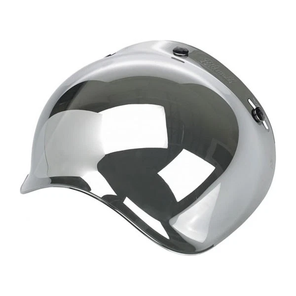 Visor Bubble Biltwell White Chrome Mirror Motorcycle Cafè Race & Custom Bike - Изображение 1 из 1