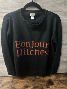 Rarität Top It Off Damen Pullover Small Bonjour Hexen schwarz Strick Langarm - Bild 1 von 3