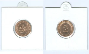 BRD 2 Pfennig prägefrisch - stempelglanz  (Wählen Sie unter: 1950-1968 und DFGJ) - Bild 1 von 1
