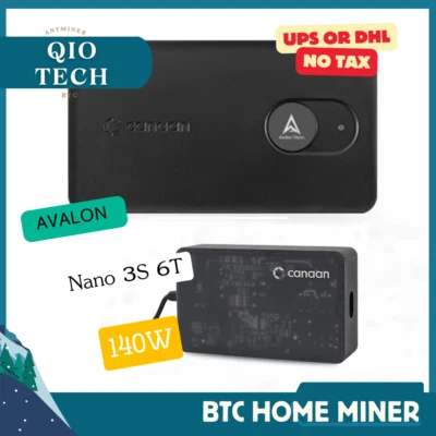 Nuevo Avalon Nano 3S 6T Bitcoin Miner 140W WiFi Minero doméstico silencioso con fuente de alimentación en stock Foto 1 de 3