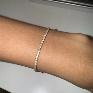 2Ct Natural Round Diamond Tennis Bracelet 18k Yellow Gold - Picture 1 of 9
