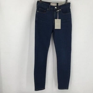 Everlane Vaqueros Ajustados Lavado Oscuro Tiro Medio Elástico Tobillo Azul Denim Mujer Nuevo 24 - Imagen 1 de 5