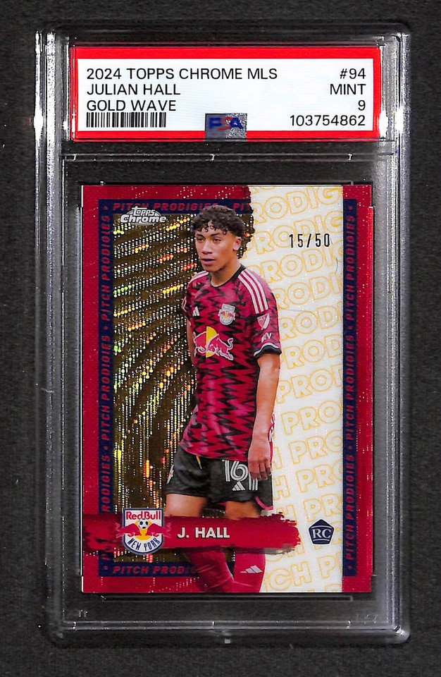 Julian Hall 2024 Topps Chrome MLS Gold Wave 15/50 #94 PSA 10 - Image 1 of 1