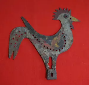 Banderuola vintage antica ferro gallo segnavento dipinto - Foto 1 di 4