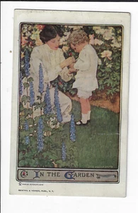 Postal firmada por el artista madre e hijo en el jardín Jesse Wilcox Smith 109 p1030 - Imagen 1 de 2
