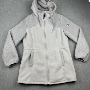 1 Madison Jacket Womens M Gray Expedition Teddy Fleece Full Zip Hood Sherpa Hike - Picture 1 of 8