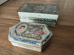 (2) VTG Candy Tin Box Lot, Woodward's Inner Circle Candies & Dainty Dinah Toffee - Picture 1 of 6