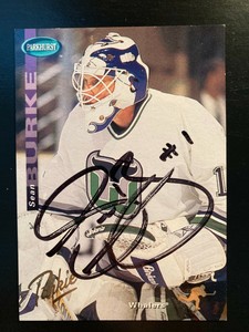 SEAN BURKE SIGNED CARD 1994-95 PARKHURST #71 WHALERS AUTOGRAPHED