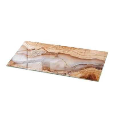 Glasplatte Glasscheibe Tischplatte Rechteckig Gehärtet Naturholz mit Harz 125x50 - Bild 1 von 4