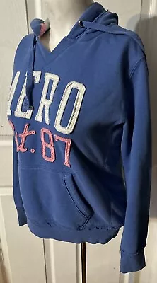 Sudadera con capucha azul para mujer AERO manga larga suéter talla XS bolsa Foto 1 de 4