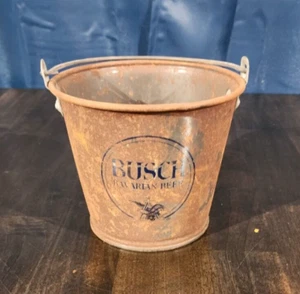 VTG Small Busch Bavarian Beer Metal Tin Bucket with Handle - Picture 1 of 8