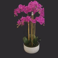 ORCHIDEA ARTIFICIALE IN VASO 28X74 CM VIOLA DECORAZIONE CASA INTERNI ARREDO