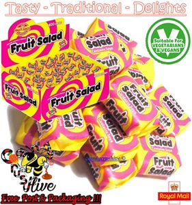 50 FRUIT SALAD CHEWS Retro Sweets Traditional Birthday Party Bag Fillers - Picture 1 of 1