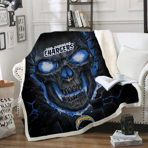 Los Angeles Chargers Throw Blanket Plush Sofa Bed Blanket Sherpa Fleece Blanket Cover