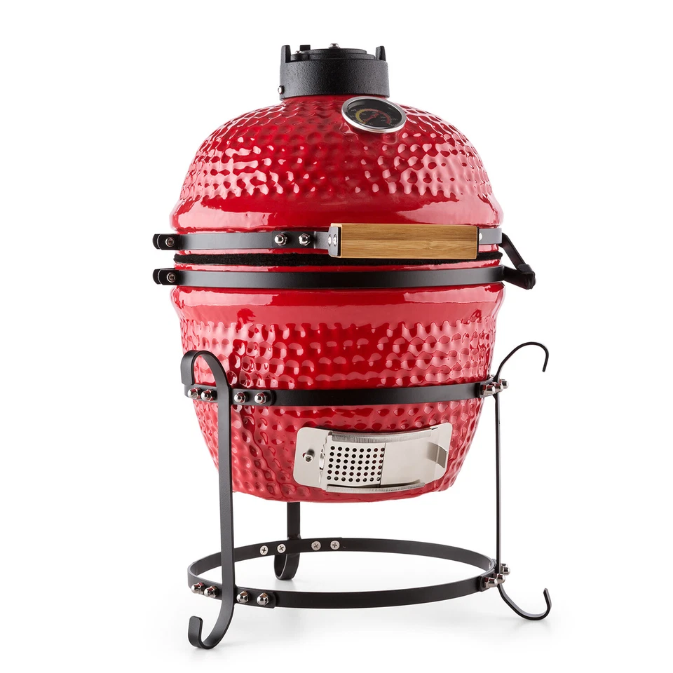 Premium Keramikgrill 11" Profi BBQ Smoker Kamado Holzkohle Standgrill Ofen rot - Bild 1 von 4