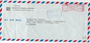 Japan 1987 Inst. Statistical Mathematics Airmail Meter Mail Stamps Cover Rf28732 - Picture 1 of 2