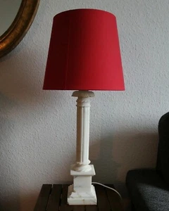 Mamor Lampe, Alte Lampe, Tischlampe,  Stehlampe, Schirm Rot - Bild 1 von 11