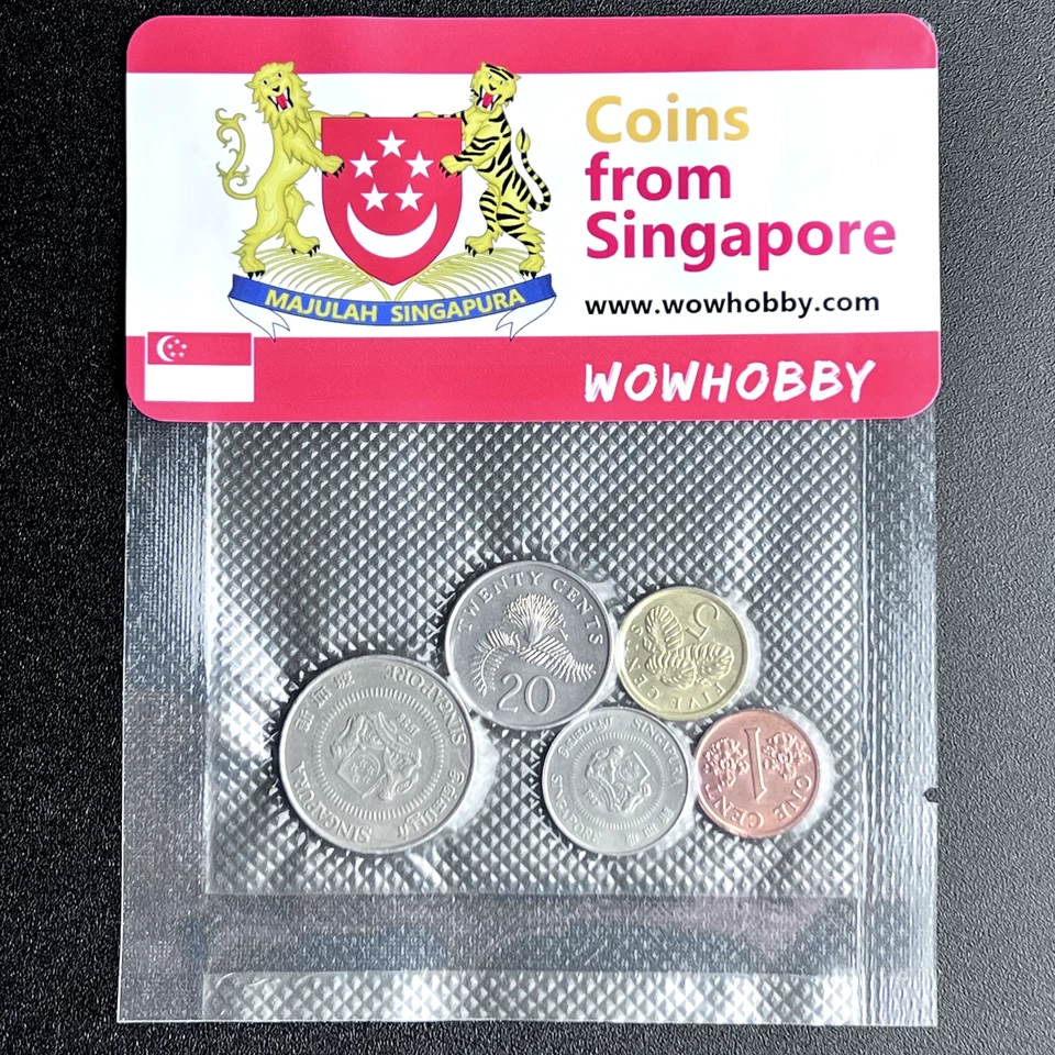 Singaporean Coins 🇸🇬 5 Unique Random Coins from Singapore for Coin Collecting - Image 1 of 3