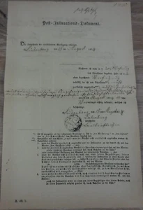 Billete de postininuación de la prefilatelia de Pomerania del año 1874 de Lindenberg - Imagen 1 de 3