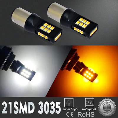 Alla 21-LED 2057NA White Parking Light Bulb|Yellow Turn Signal Auto-Switch Color - Image 1 of 4